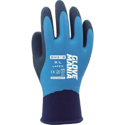 川西 GM318 グローブマニア ラテックス ブル