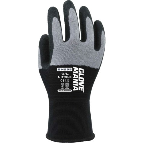 川西 GM555 グローブマニア ニトリル ブラッ