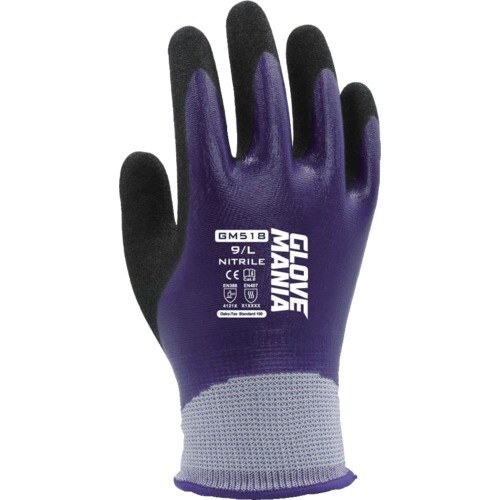 川西 GM518 グローブマニア ニトリル パープ