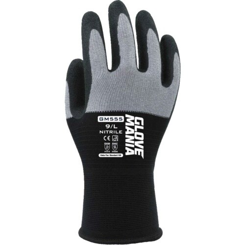 川西 GM555 グローブマニア ニトリル ブラッ