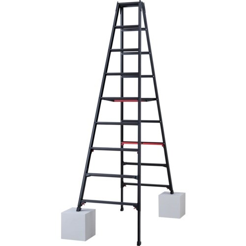 ハセガワ 脚部伸縮式専用脚立 シャガマン ブラック