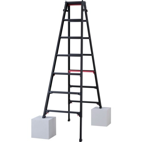 ハセガワ 脚部伸縮脚立 シャガマン ブラック 7段