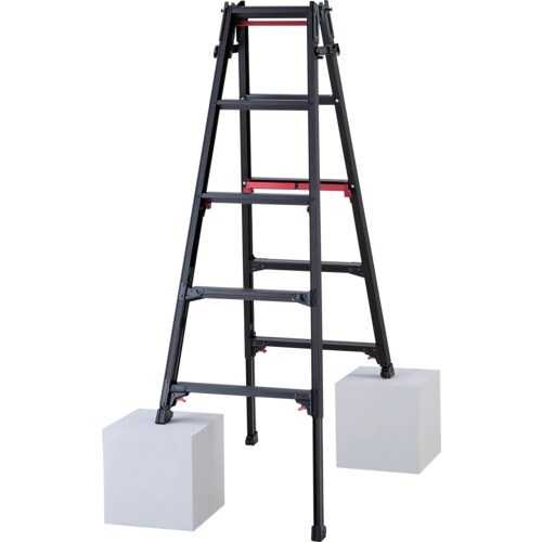 ハセガワ 脚部伸縮脚立 シャガマン ブラック 5段