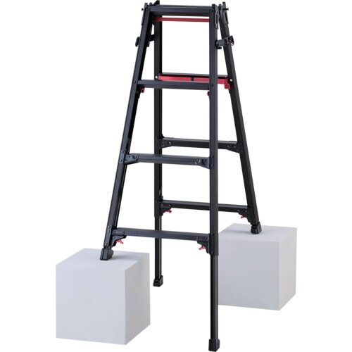 ハセガワ 脚部伸縮脚立 シャガマン ブラック 4段