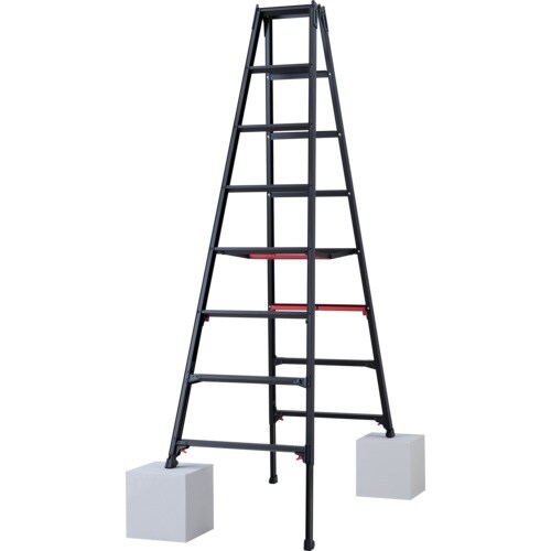 ハセガワ 脚部伸縮式専用脚立 シャガマン ブラック