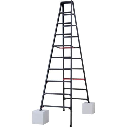 ハセガワ 脚部伸縮式専用脚立 シャガマン ブラック