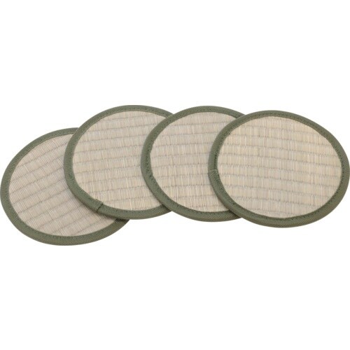 大島屋 い草座卓敷 円形 凹み防止 4枚セット グ