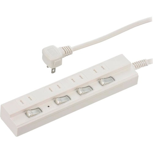 OHM 4口2m節電タップ雷ガード付22