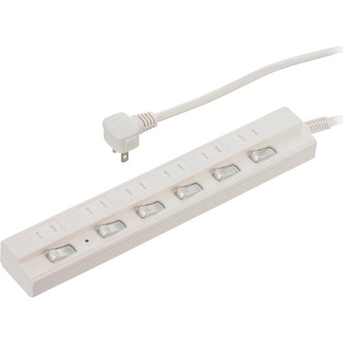 OHM 6口2m節電タップ雷ガード付22