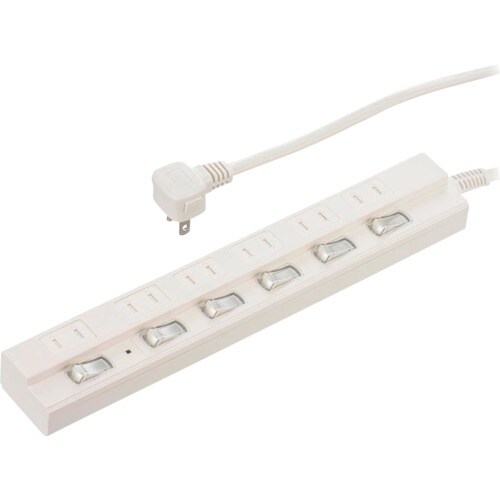 OHM 6口1m節電タップ雷ガード付22