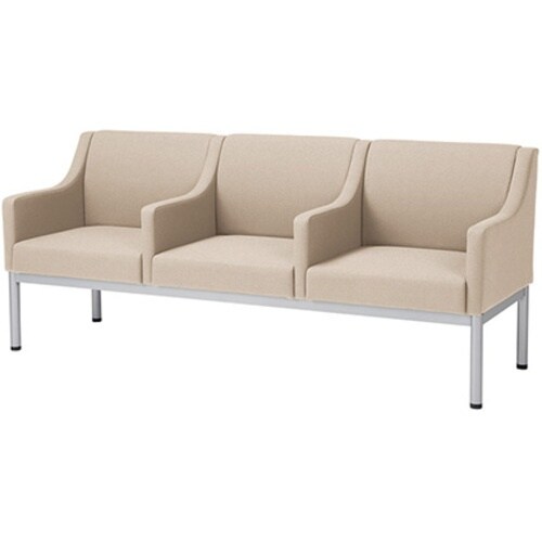 NAIKI ロビーチェアー 3人掛、中肘付 アイボ