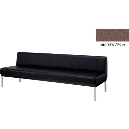 NAIKI 長イス(背付) ミドルブラウン