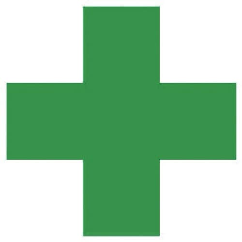 ユニット 緑十字ステッカー PPステッカー 45×