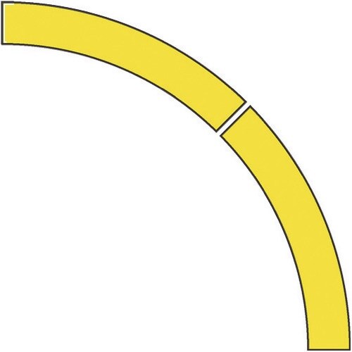 ユニット ドア開閉表示ステッカー アール型 黄・P