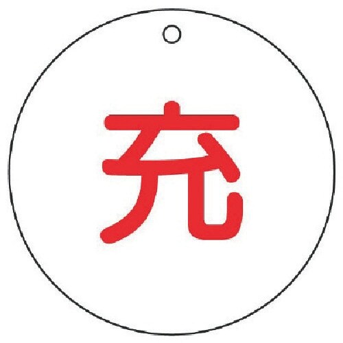 ユニット 高圧ガス関係標識 充(丸型)・5枚組・7