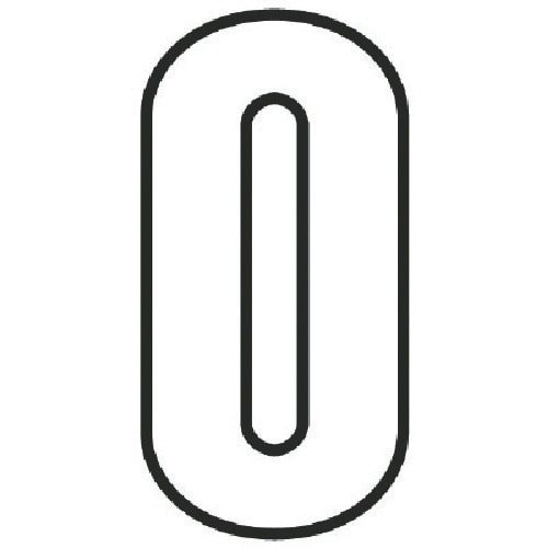 ユニット 路面用番号表示0 白・合成ゴム・天地28