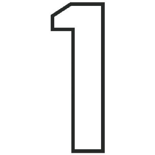 ユニット 路面用番号表示1 白・合成ゴム・天地28