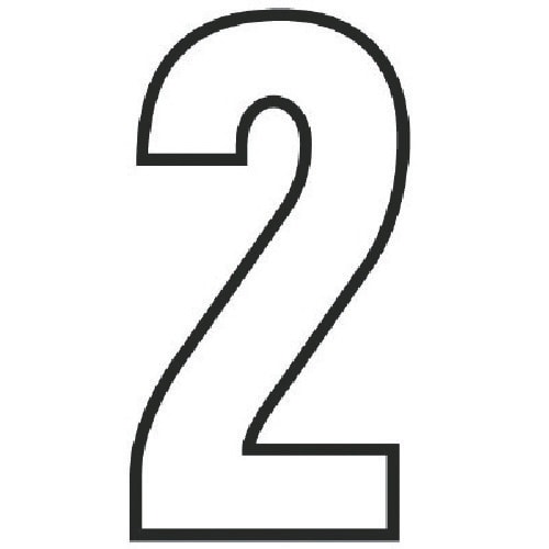 ユニット 路面用番号表示2 白・合成ゴム・天地28