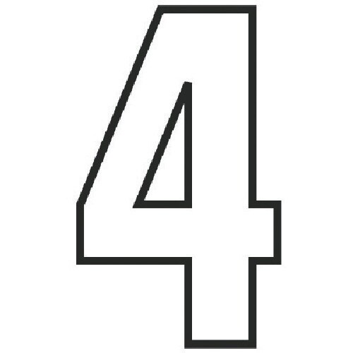 ユニット 路面用番号表示4 白・合成ゴム・天地28