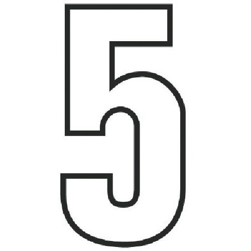 ユニット 路面用番号表示5 白・合成ゴム・天地28