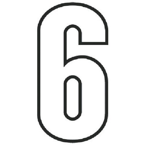 ユニット 路面用番号表示6 白・合成ゴム・天地28