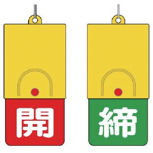 ユニット 回転式両面表示板 白文字:開赤地 締緑地