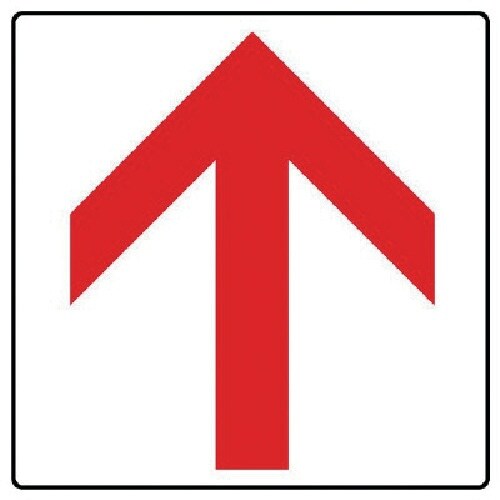 ユニット 矢印ステッカー 白地赤矢印 5枚組 10