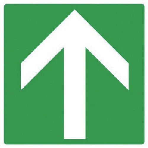 ユニット 矢印ステッカー 緑地白矢印 5枚組 10