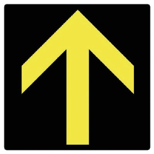 ユニット 矢印ステッカー 黒地黄矢印 5枚組 10