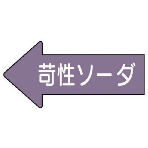 ユニット 配管ステッカー 左方向表示 苛性ソーダ(