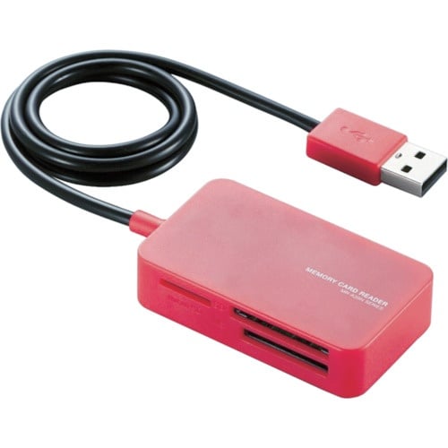 ELECOM 小型メモリリーダライタ レッド