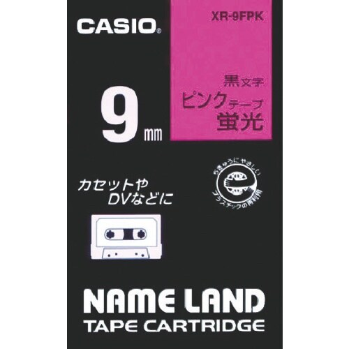 カシオ ネームランド用蛍光ピンク色テープに黒文字9