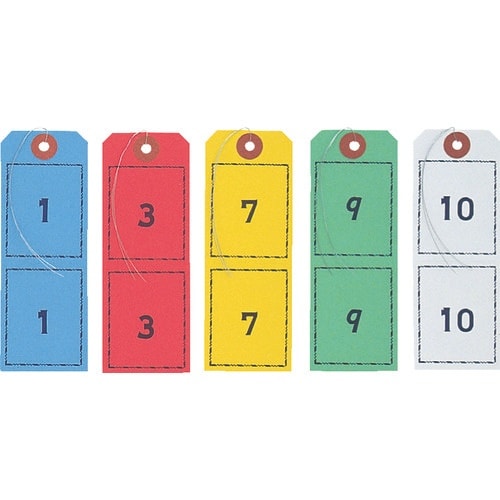 OP 連番荷札 青・赤・黄・緑・白各100枚入り