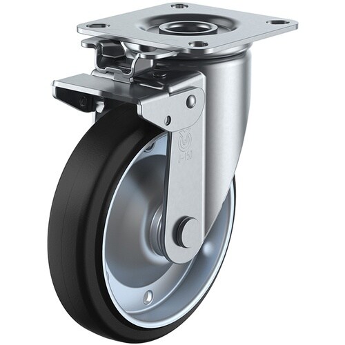 ユーエイ プレート式 自在 キャスター ゴム 車輪