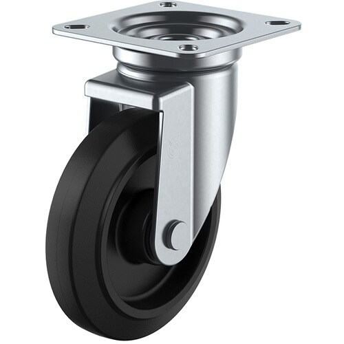 ユーエイ プレート式 自在 キャスター ゴム 車輪