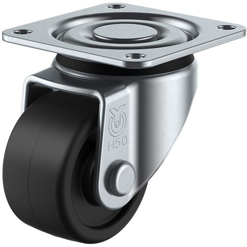 ユーエイ プレート式 自在 低床キャスター 強化ナ