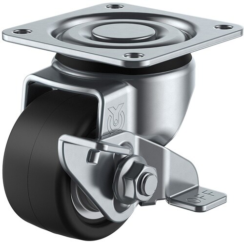 ユーエイ プレート式 自在 低床キャスター 強化ナ