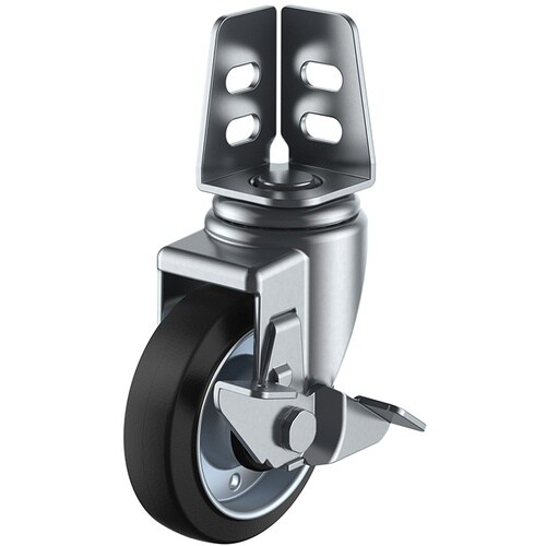 ユーエイ アングル 自在 キャスター ゴム 車輪径