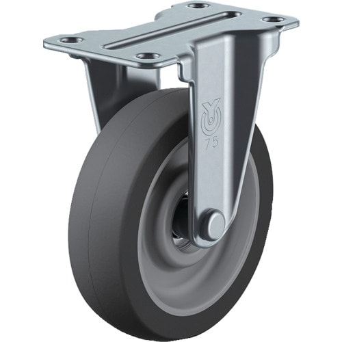 ユーエイ プレート式 固定 キャスター エラストマ