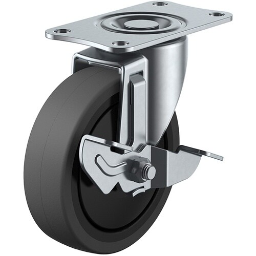 ユーエイ プレート式 自在 キャスター エラストマ