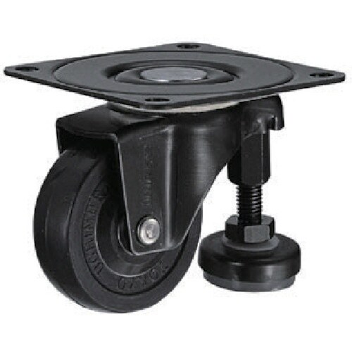 ハンマー アジャスターフット付 旋回式ゴム車輪 5