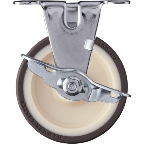ハンマー プレート式キャスター 固定ストッパー付