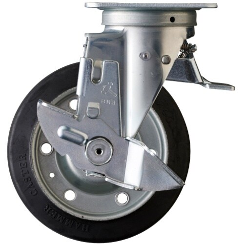 ハンマー スイッチキャスター ゴム車輪(ローラーベ