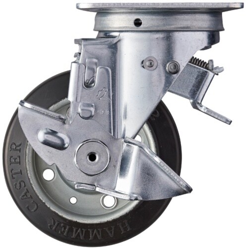 ハンマー スイッチキャスター ゴム車輪 100mm