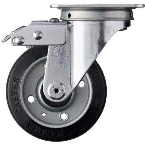 ハンマー スイッチキャスター ゴム車輪(ローラーベ