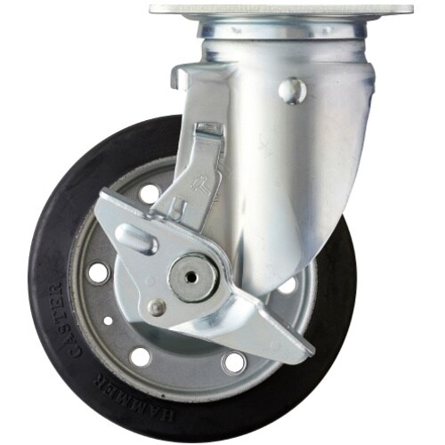 ハンマー 旋回式ゴム車輪 150mm ストッパー付