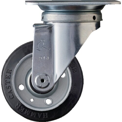 ハンマー 旋回式ゴムキャスター(ローラーベアリング