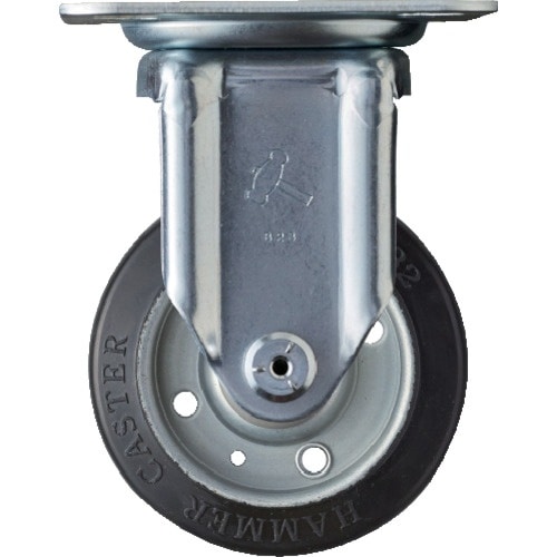 ハンマー 固定式ゴムキャスター 100mm