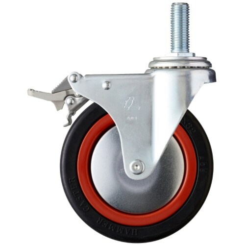 ハンマー ねじ込み旋回式ゴム車輪(ナイロンホイール