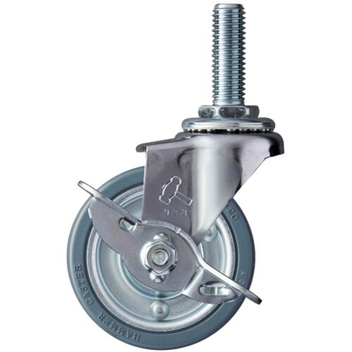 ハンマー ねじ込み旋回式ゴム車輪(スチールホイール